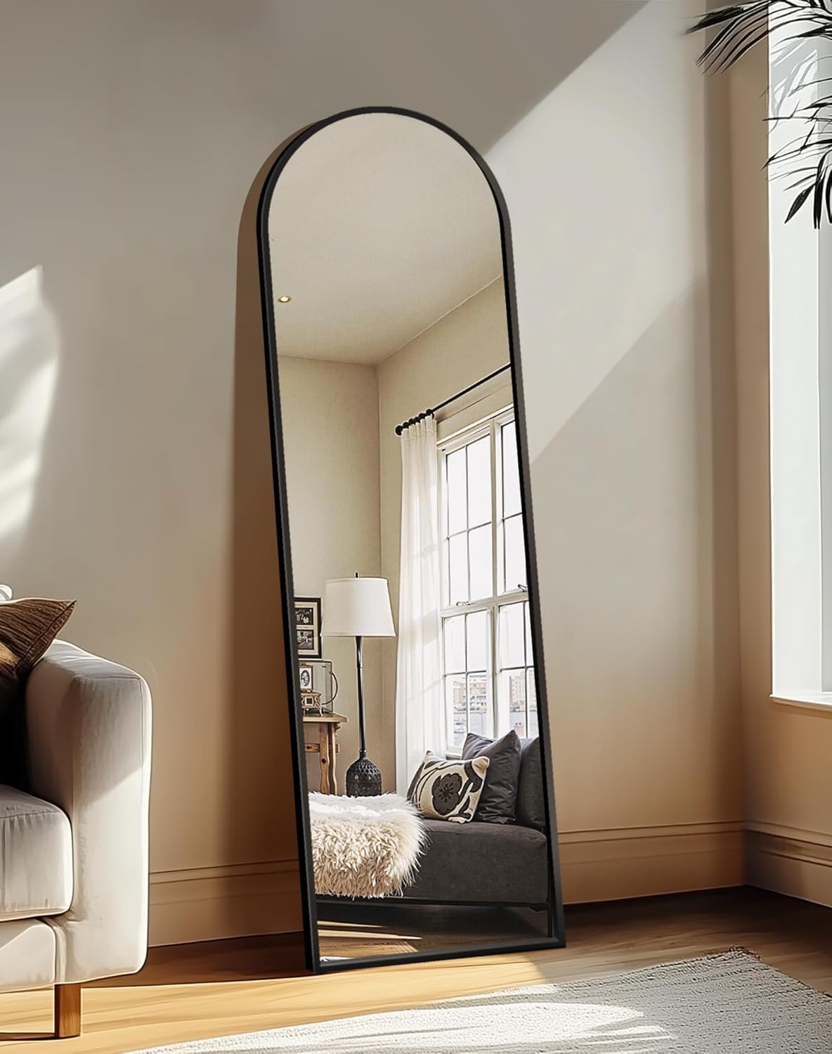 Delma Arched Mirror Full Length,Standing Mirror Full Body,Large Floor with Stand for Wall Entryway Door Bedroom Bathroom Living Room