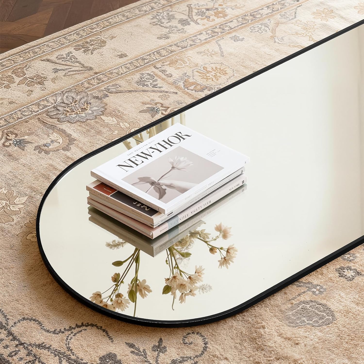 Simple Deluxe Arched Full Length Mirror, 71"x26"Large Floor Mirrors, for Wall Door Bedroom Bathroom Living Room (Black)