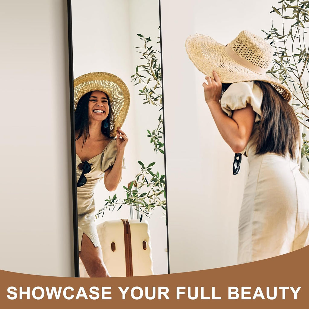 Delma Arched Mirror Full Length,Standing Mirror Full Body,Large Floor with Stand for Wall Entryway Door Bedroom Bathroom Living Room